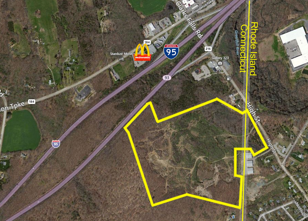 Aerial of 70-acre parcel with I-95 frontage